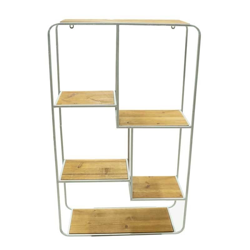 Scaffale Stile Industrial in Legno e Metallo H.86 cm