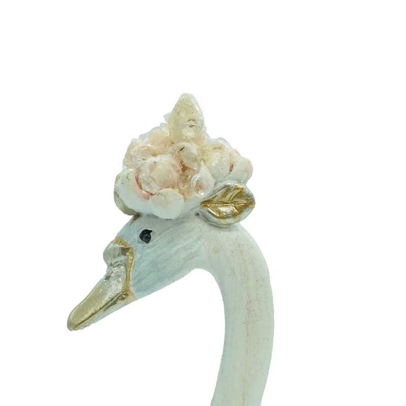 Cigno Natalizio in Resina da Appendere H.15 cm 2 Modelli