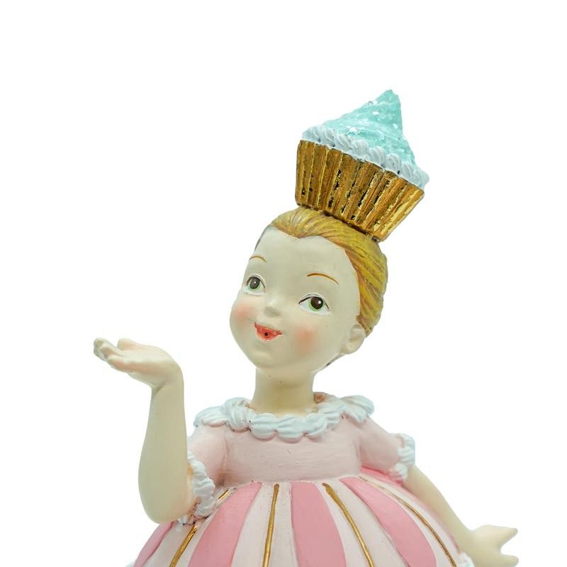 Bambolina Cup Cake Natalizia in Resina H.17 cm 2 Modelli