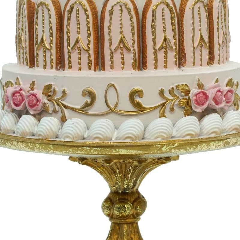 Tortina con Alzatina Natalizia in Resina H.13 cm 3 Colori