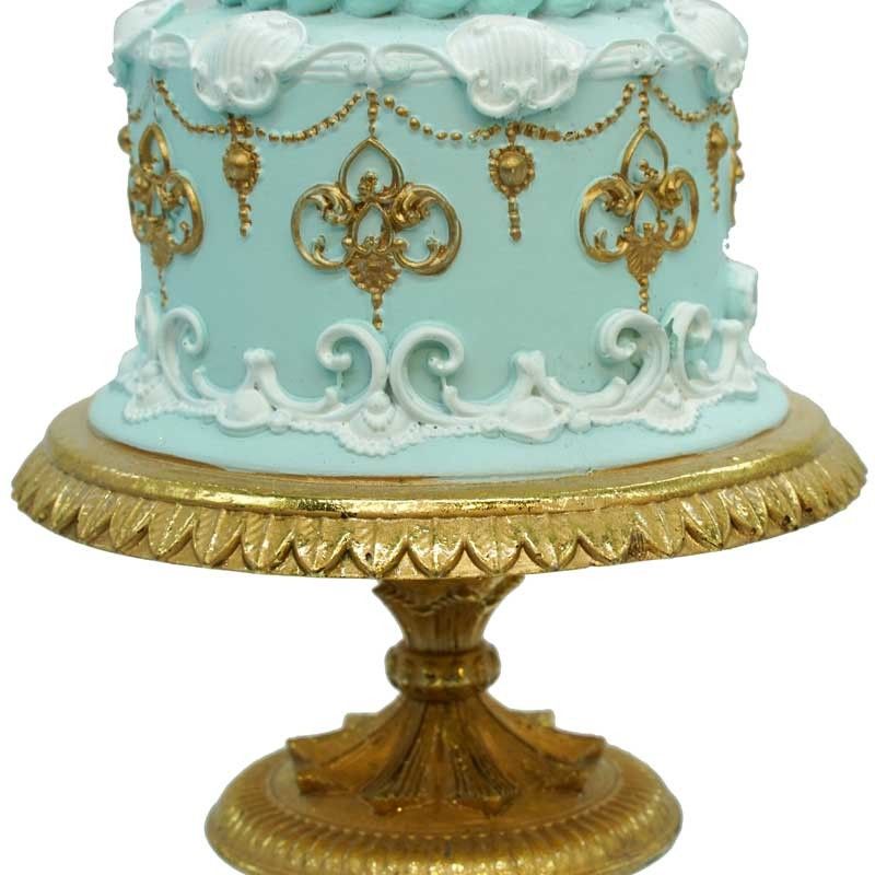 Tortina con Alzatina Natalizia in Resina H.13 cm 3 Colori