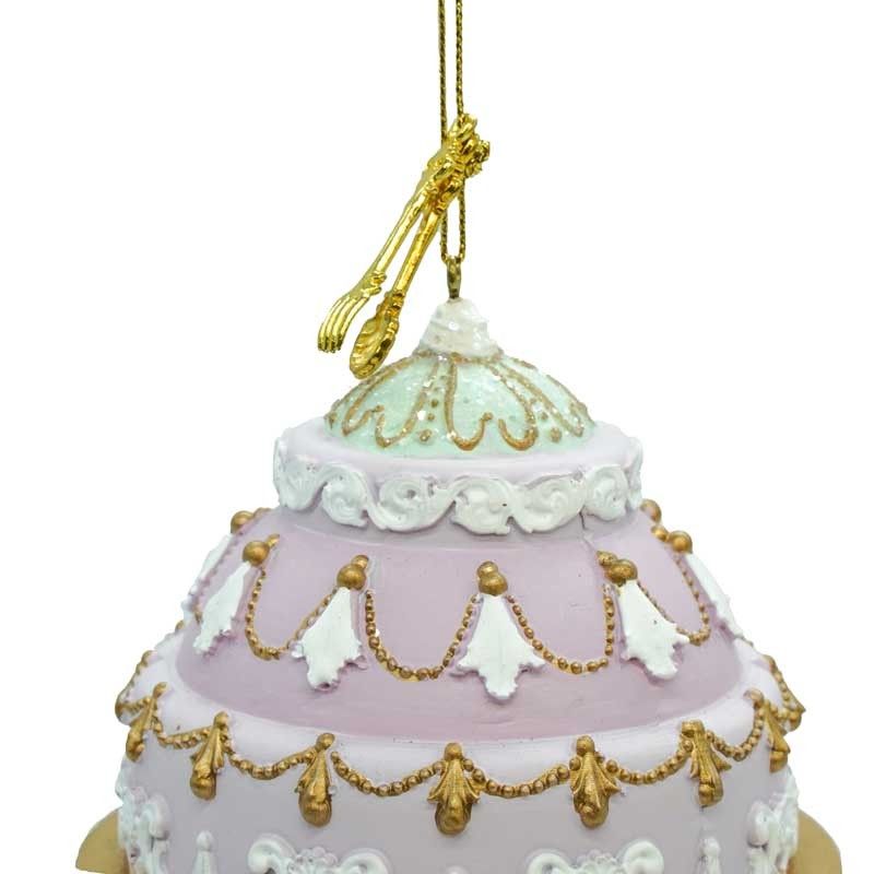 Tortina con Alzatina Natalizia in Resina H.13 cm 3 Colori