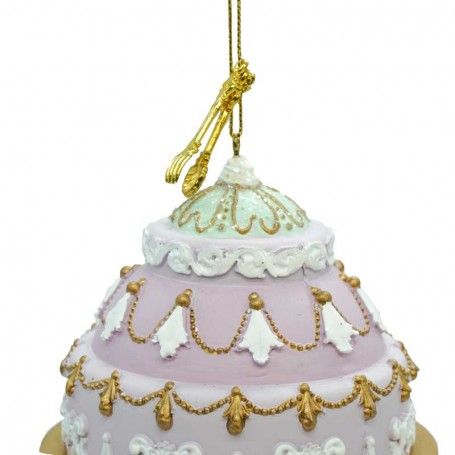 Tortina con Alzatina Natalizia in Resina H.13 cm 3 Colori