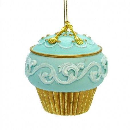 Cup Cake Natalizi in Resina da Appendere H.8 cm 2 Colori