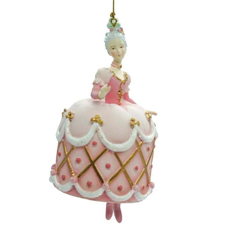 Dama da Ballo Natalizia in Resina H.13 cm 2 Colori