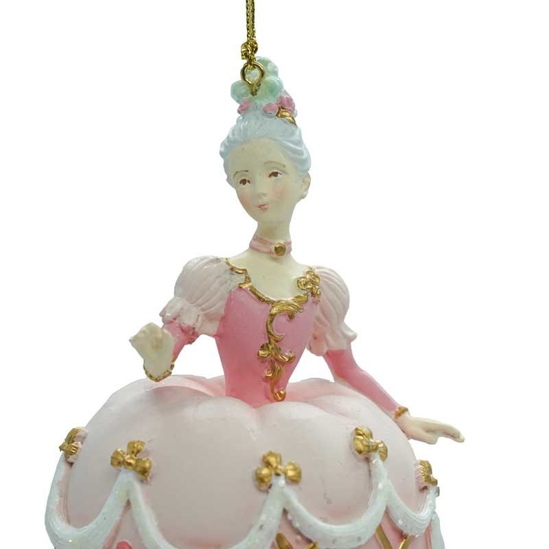 Dama da Ballo Natalizia in Resina H.13 cm 2 Colori