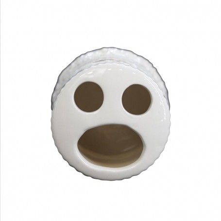 Porta Spazzolini in Ceramica Bianca con Renna H.9 cm