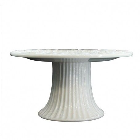 Alzatina per Torta in Ceramica Bianca con Renna H.10xD.20 cm