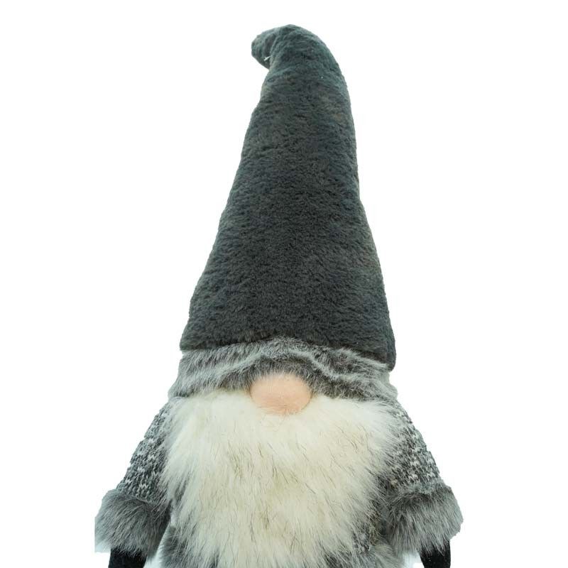 Gnomo di Natale con Vestito Grigio Scuro H.90 cm