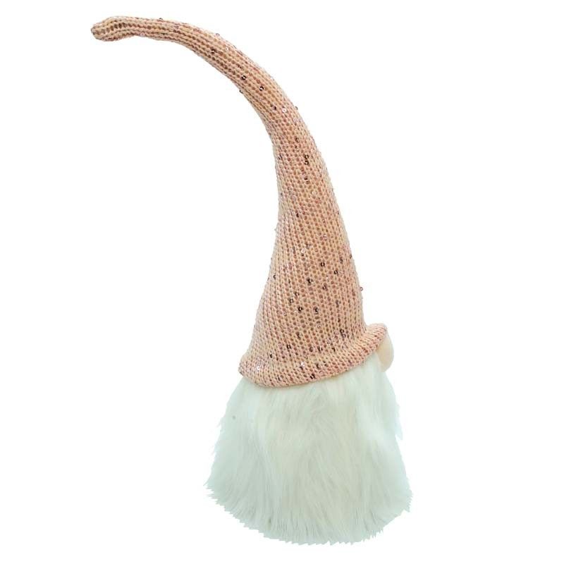 Testa di Gnomo Natalizie Beige/Rosa H.40 cm