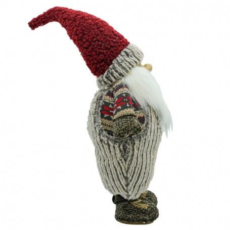 Gnomo Natalizio con Abito Grigio e Cappello Rosso H.72 cm
