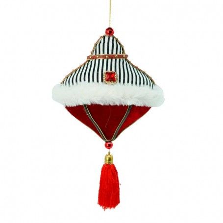 Goccia Natalizia di Velluto con Pendente Rossa H.24 cm