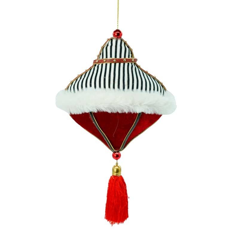 Goccia Natalizia di Velluto con Pendente Rossa H.24 cm