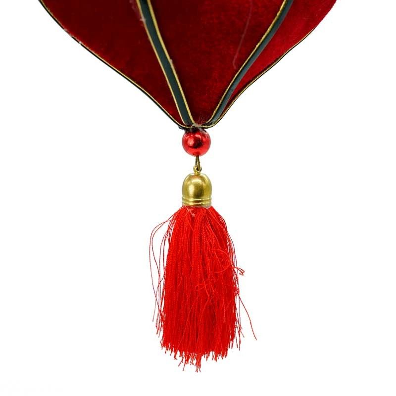 Goccia Natalizia di Velluto con Pendente Rossa H.24 cm