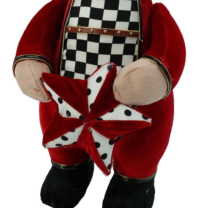 Orsetto con Abito Rosso a Scacchi H.32 cm