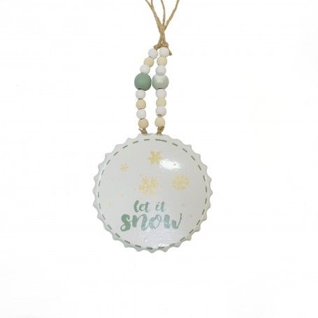 Decoro Natalizio da Appendere Rotondo in Latta 3 Modelli