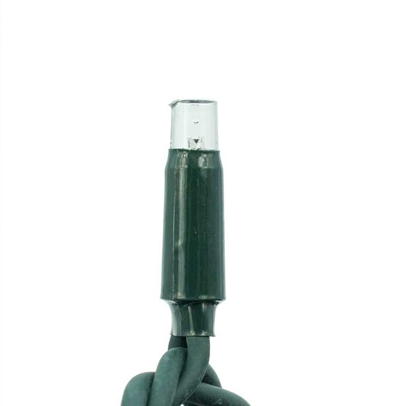 Serie di Luci da 10 metri con 135 Led Bianco Caldo + 15 Flash, Cavo in Caucciù Verde Professionale, Connettibile, Uso Esterno