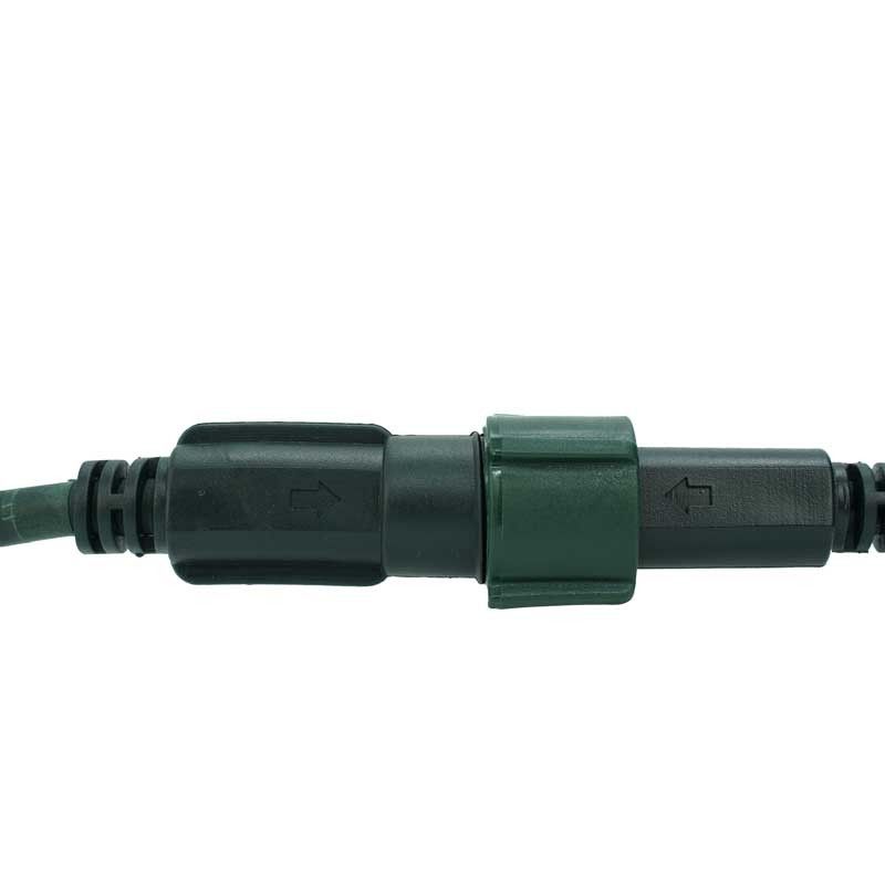 Serie di Luci da 10 metri con 135 Led Bianco Caldo + 15 Flash, Cavo in Caucciù Verde Professionale, Connettibile, Uso Esterno