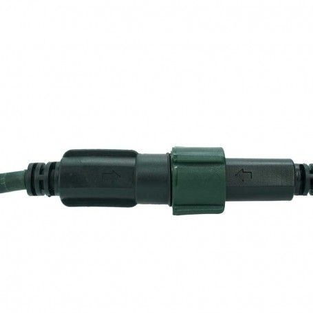 Serie di Luci da 10 metri con 135 Led Bianco Caldo + 15 Flash, Cavo in Caucciù Verde Professionale, Connettibile, Uso Esterno