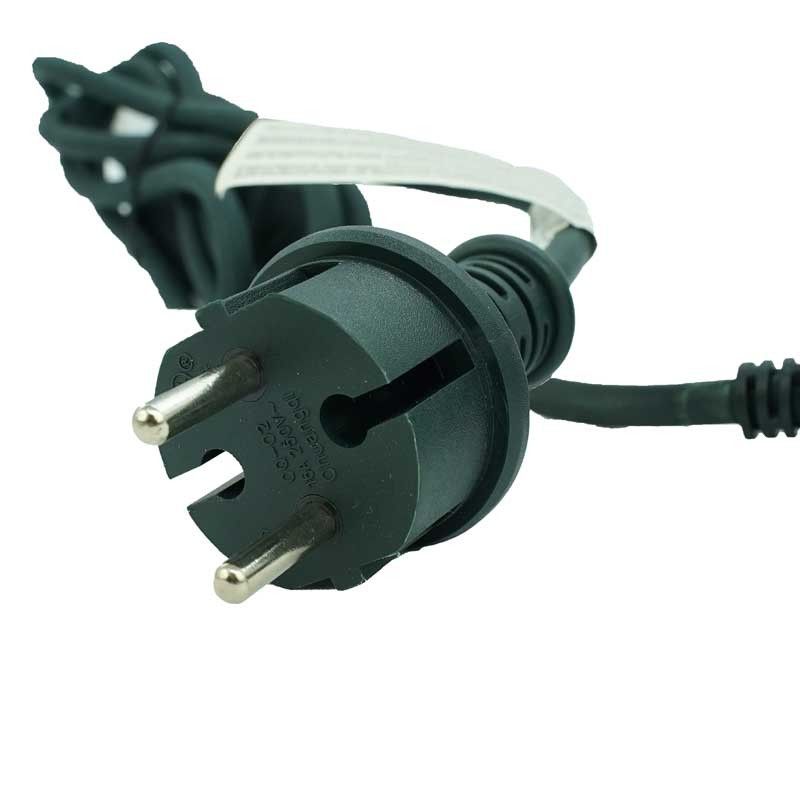 Serie di Luci da 10 metri con 135 Led Bianco Caldo + 15 Flash, Cavo in Caucciù Verde Professionale, Connettibile, Uso Esterno