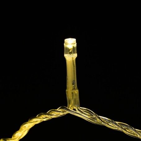 Catena Memory Control con 700 Luci Led Bianco Caldo con Cavo Trasparente 35 metri, Uso Esterno