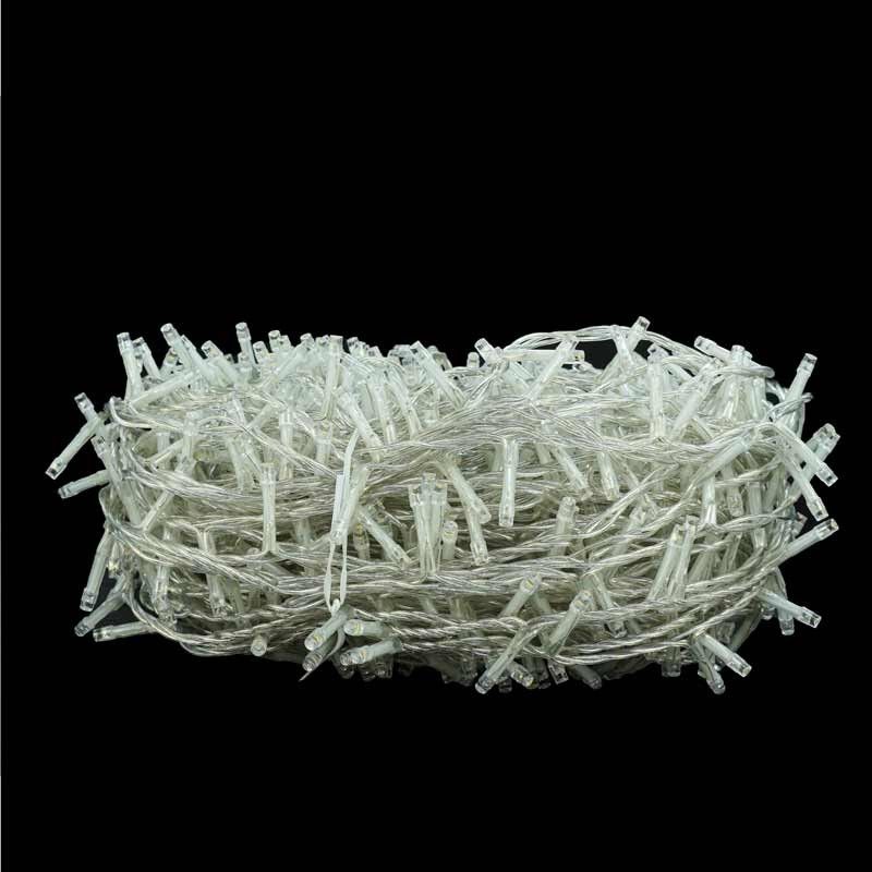 Catena Memory Control con 1000 Luci Led Bianco Caldo con Cavo Trasparente 50 metri, Uso Esterno