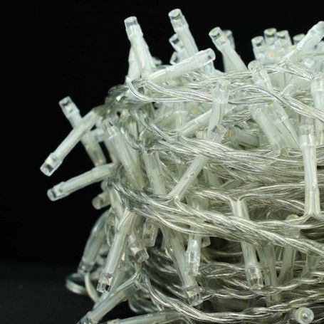 Catena Memory Control con 1000 Luci Led Bianco Caldo con Cavo Trasparente 50 metri, Uso Esterno