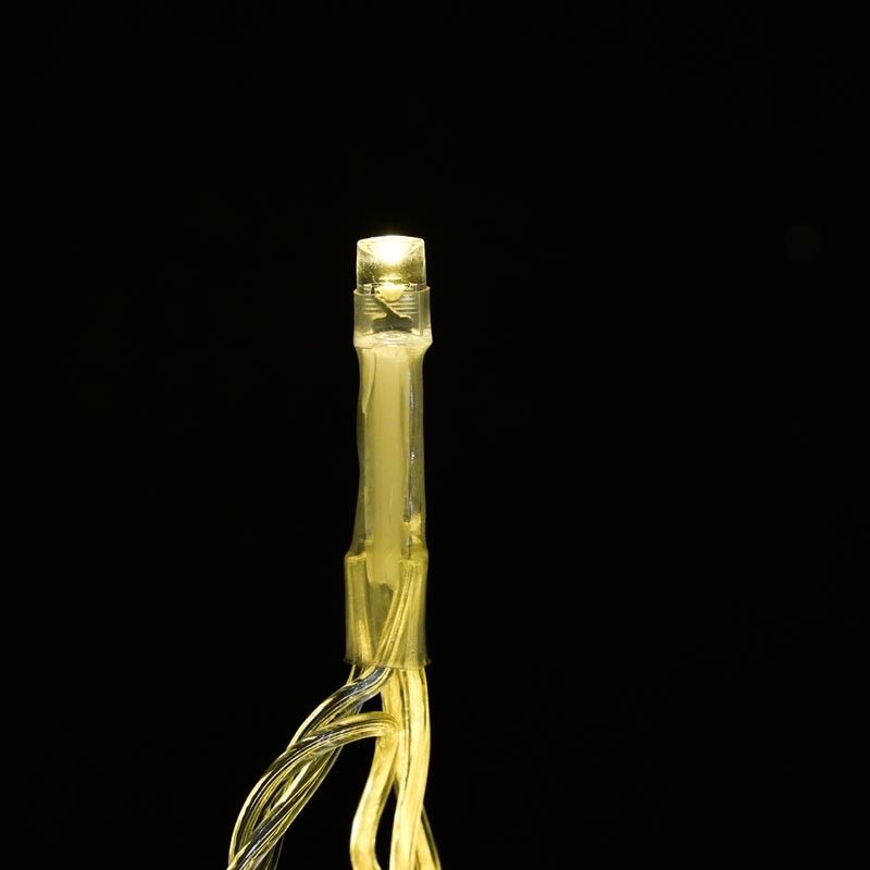 Catena Memory Control con 1000 Luci Led Bianco Caldo con Cavo Trasparente 50 metri, Uso Esterno