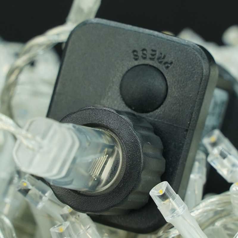 Catena Memory Control con 1000 Luci Led Bianco Caldo con Cavo Trasparente 50 metri, Uso Esterno
