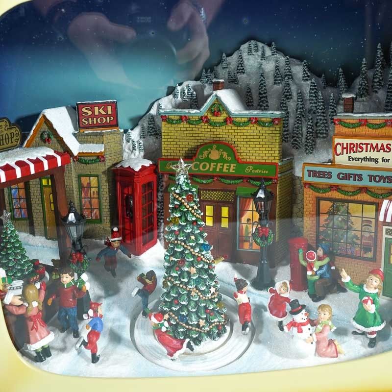 Tv con Scena Natalizia in Movimento con Luci Led e Musica H. 50 cm