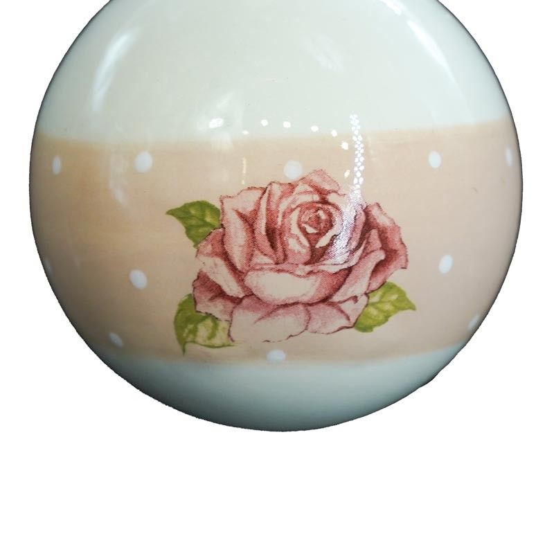 Palla di Natale con Fiore 2 Colori D.9 cm