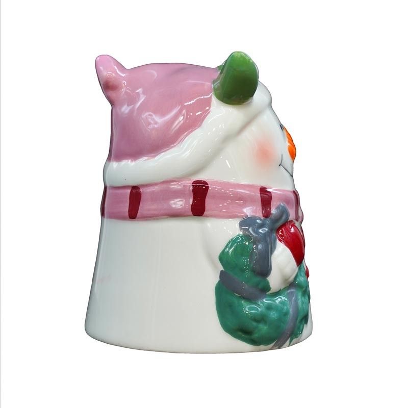 Tazza Natalizia Up&Down con Pupazzo di Neve Bianco e Rosa