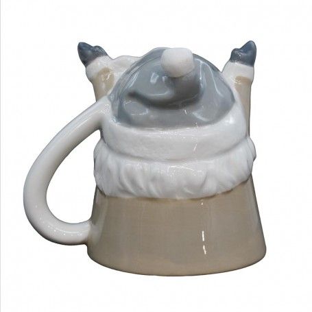 Tazza Natalizia Up&Down con Babbo Natale Bianco e Tortora