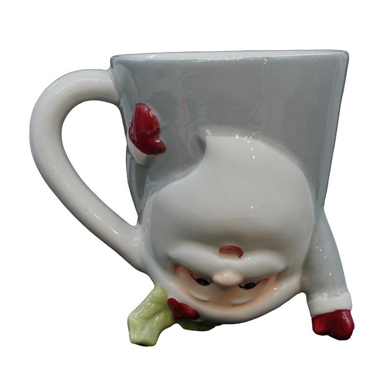 Tazza Natalizia Up&Down con Babbo Natale Grigio e Verde