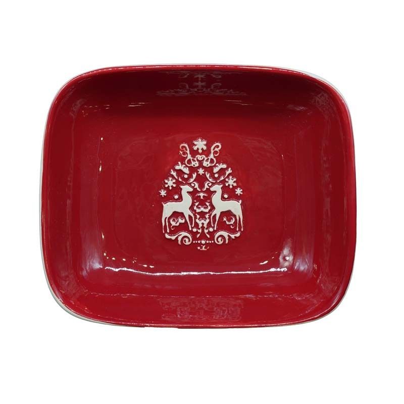 Piatto Fondo in Ceramica Rosso