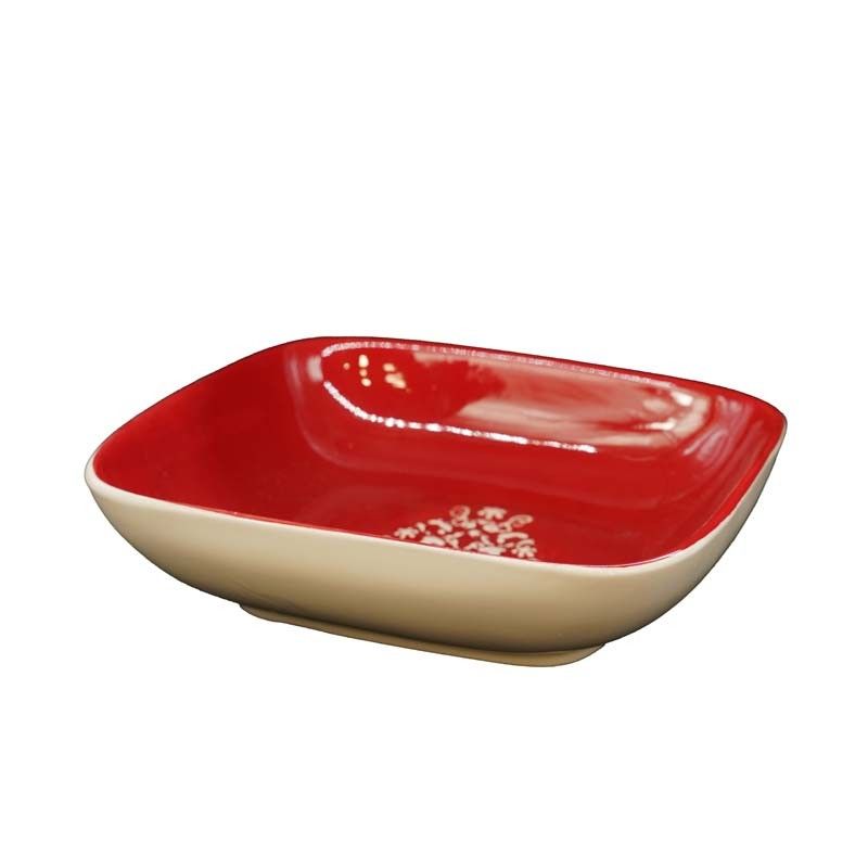 Piatto Fondo in Ceramica Rosso