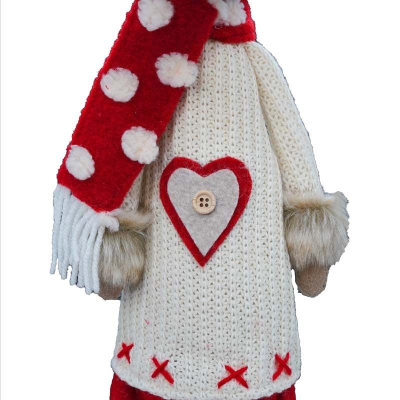 Renna Natalizia in Piedi 2 Colori Bianca/Rossa H.63 cm