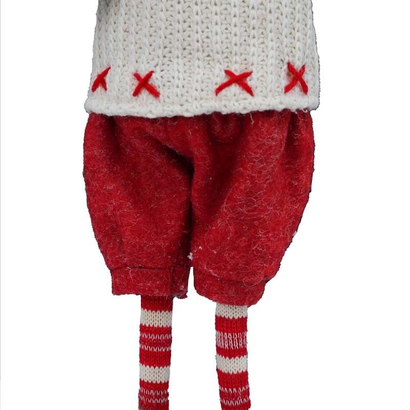 Renna Natalizia in Piedi 2 Colori Bianca/Rossa H.63 cm