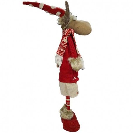 Renna Natalizia in Piedi 2 Colori Bianca/Rossa H.63 cm