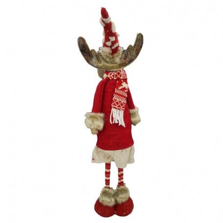Renna Natalizia in Piedi 2 Colori Bianca/Rossa H.63 cm