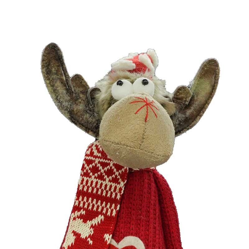 Renna Natalizia in Piedi 2 Colori Bianca/Rossa H.63 cm