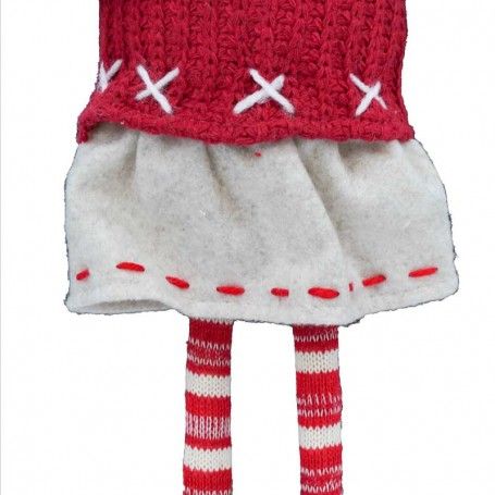 Renna Natalizia in Piedi 2 Colori Bianca/Rossa H.63 cm