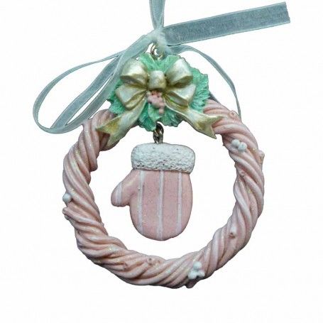 Ghirlanda Natalizia Rosa da Appendere D.8 cm 3 Modelli