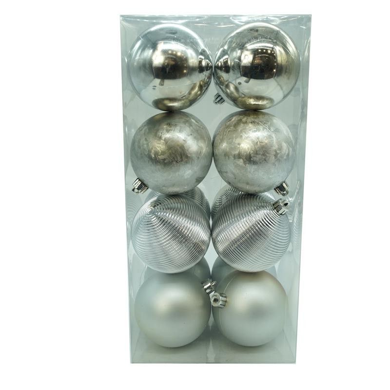 Palle di Natale in Plastica D.8 cm Confezione da 16 PZ