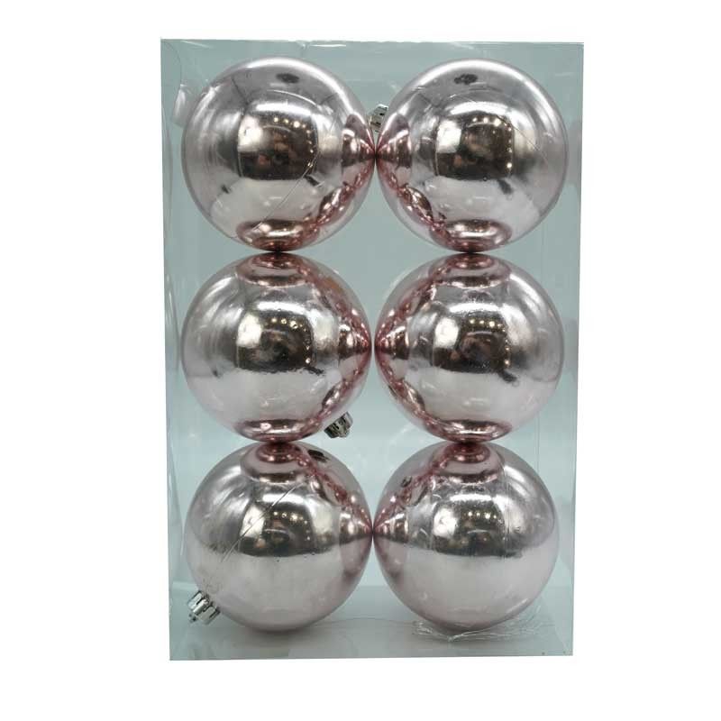 Palle di Natale in Plastica Lucide D.10 cm Confezione da 6 Pz