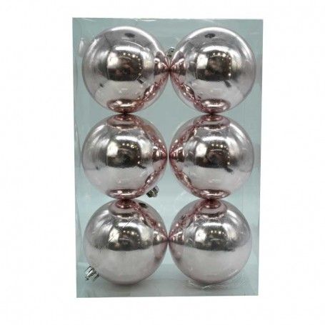 Palle di Natale in Plastica Lucide D.10 cm Confezione da 6 Pz