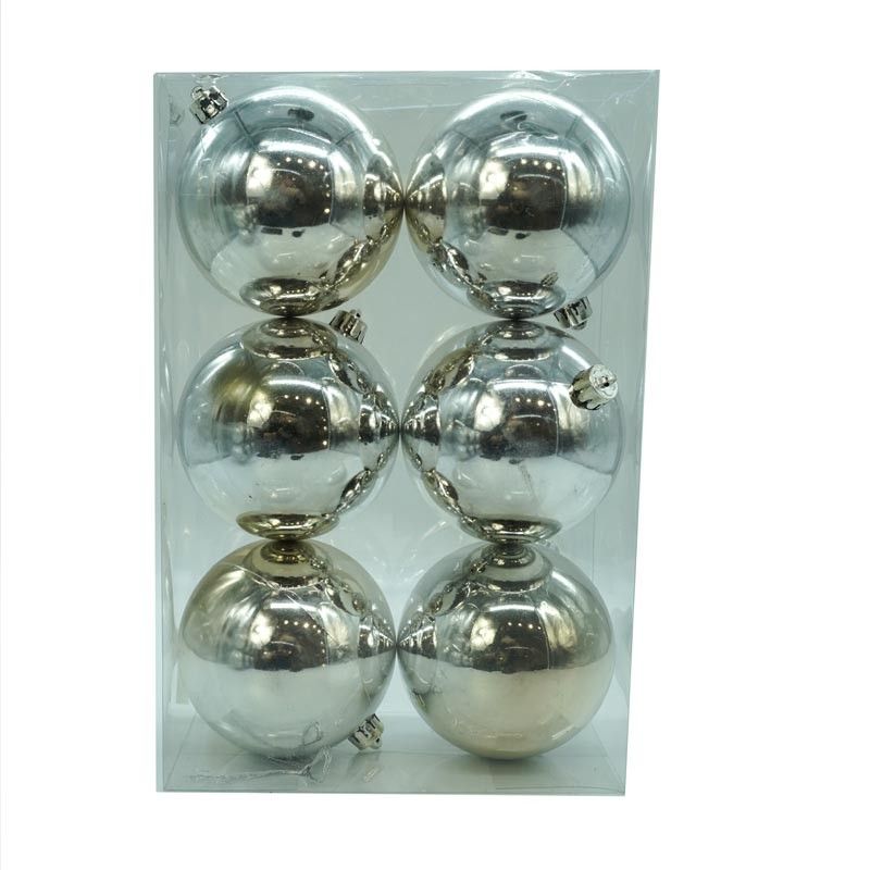 Palle di Natale in Plastica Lucide D.10 cm Confezione da 6 Pz