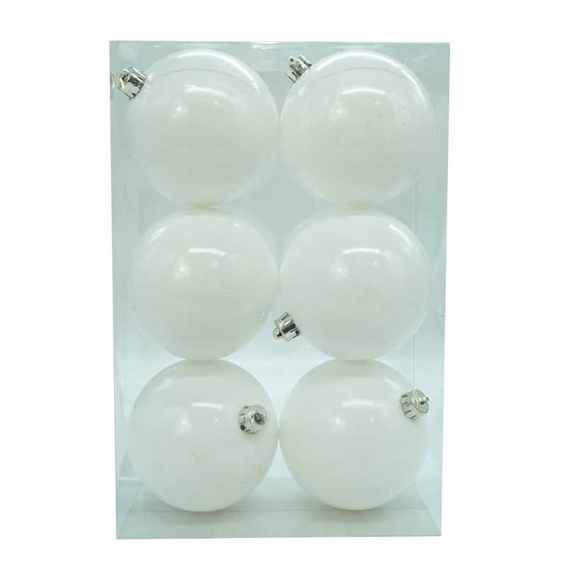 Palle di Natale in Plastica Lucide D.10 cm Confezione da 6 Pz