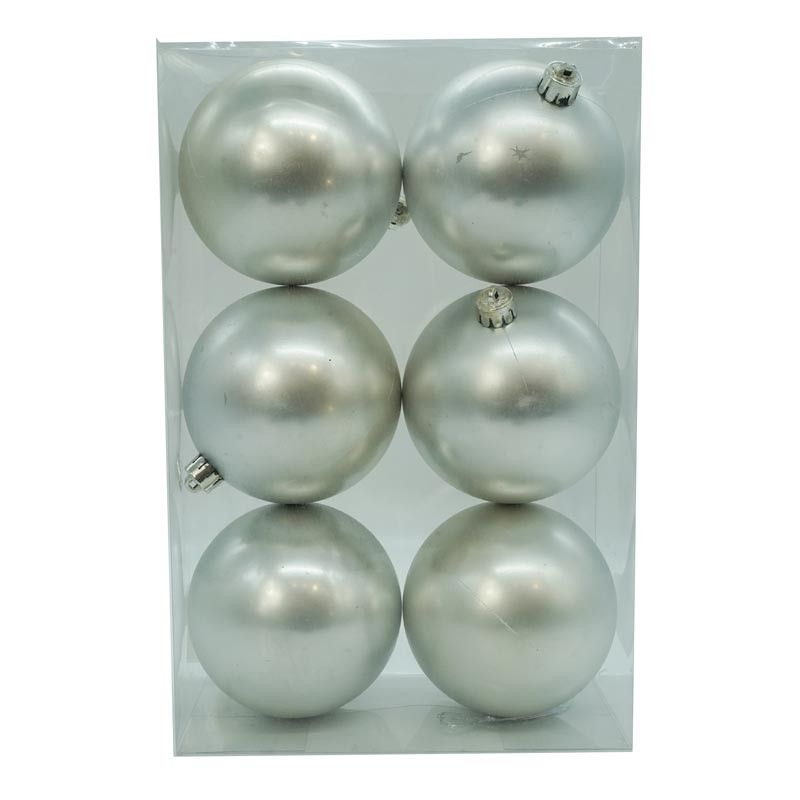 Palle di Natale in Plastica Opache D.10 cm Confezione da 6 Pz
