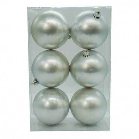 Palle di Natale in Plastica Opache D.10 cm Confezione da 6 Pz